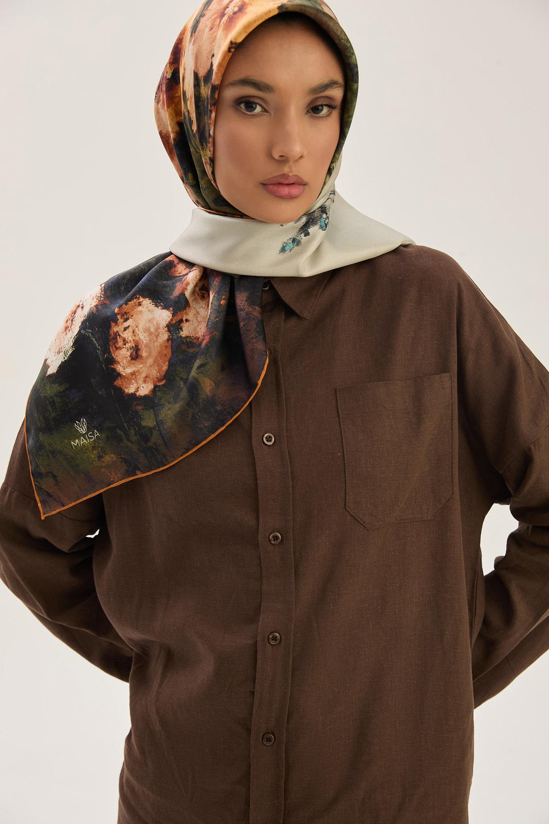 Maisa FAM TİVİL İPEK EŞARP 90*90 CM - SARI