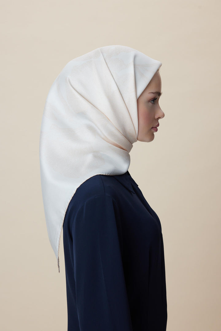 FARAH MULBERRY İPEK EŞARP 90*90 CM - AÇIK ŞEFTALİ - Görsel 11