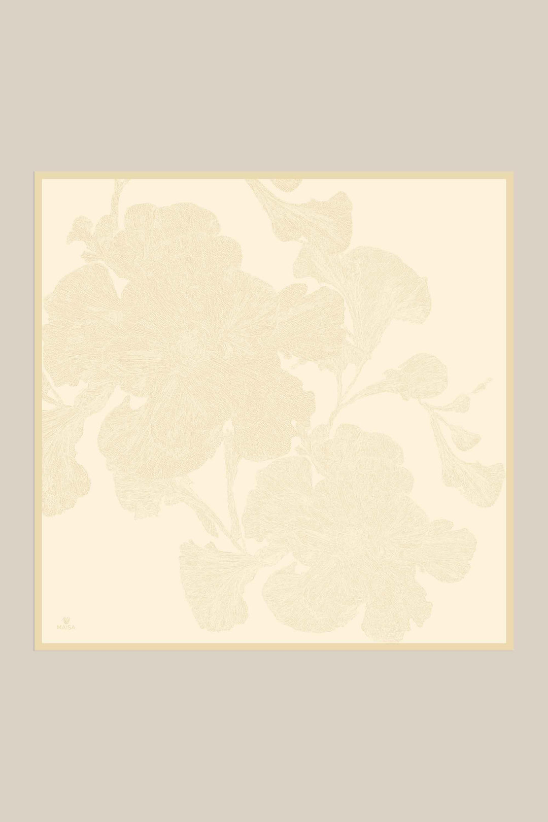 FARAH MULBERRY İPEK EŞARP 90*90 CM - AÇIK SARI - Görsel 1