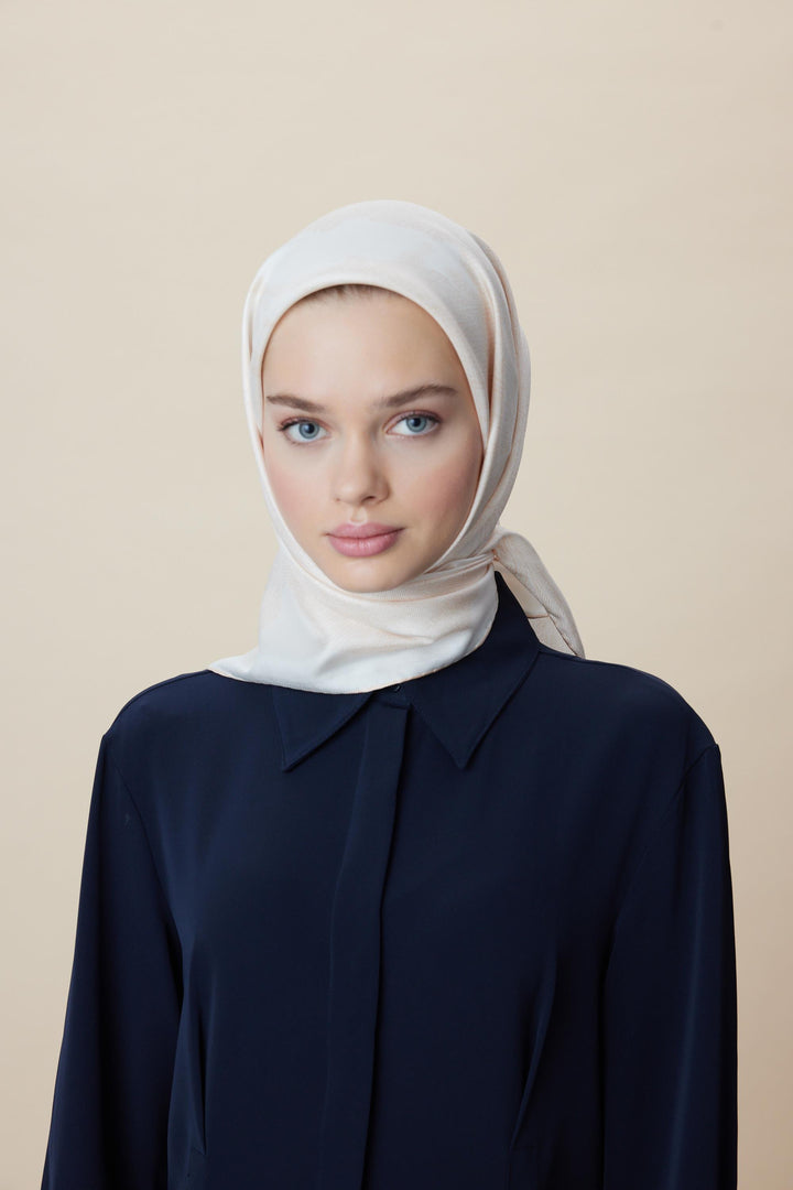 FARAH MULBERRY İPEK EŞARP 90*90 CM - AÇIK ŞEFTALİ - Görsel 7