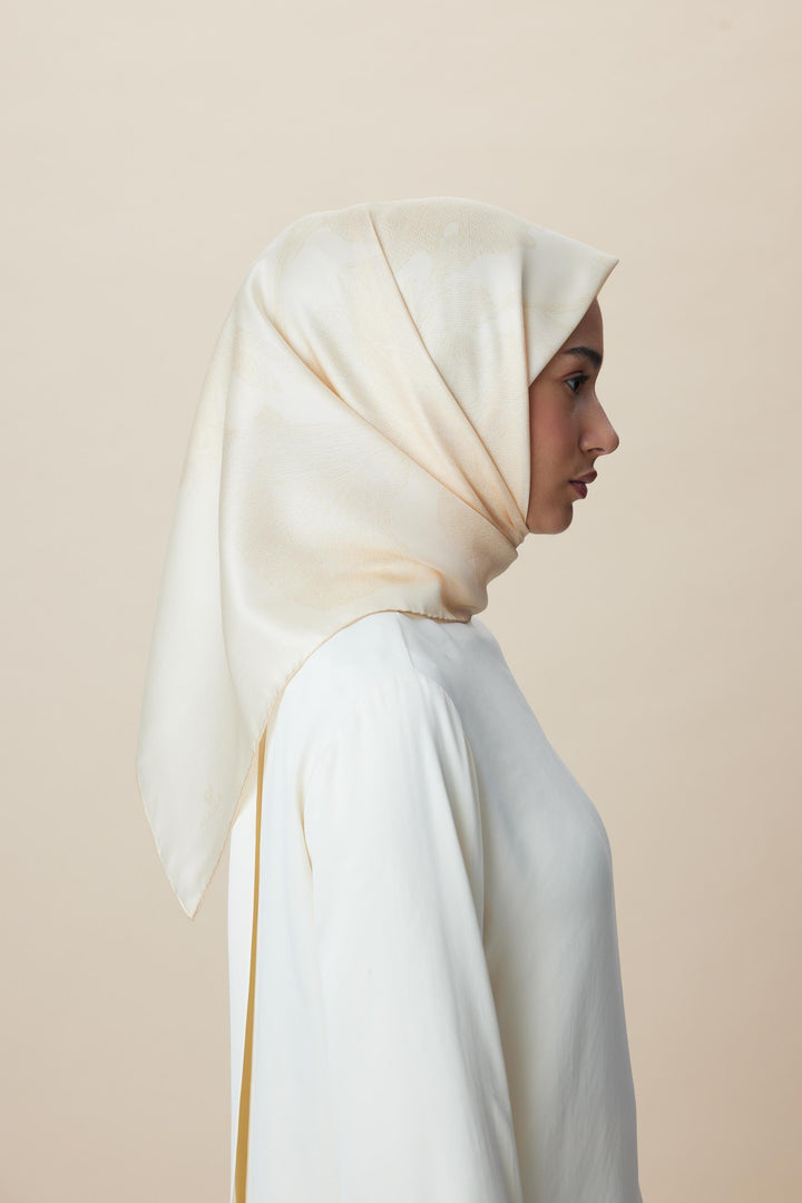 FARAH MULBERRY İPEK EŞARP 90*90 CM - AÇIK ŞEFTALİ - Görsel 6