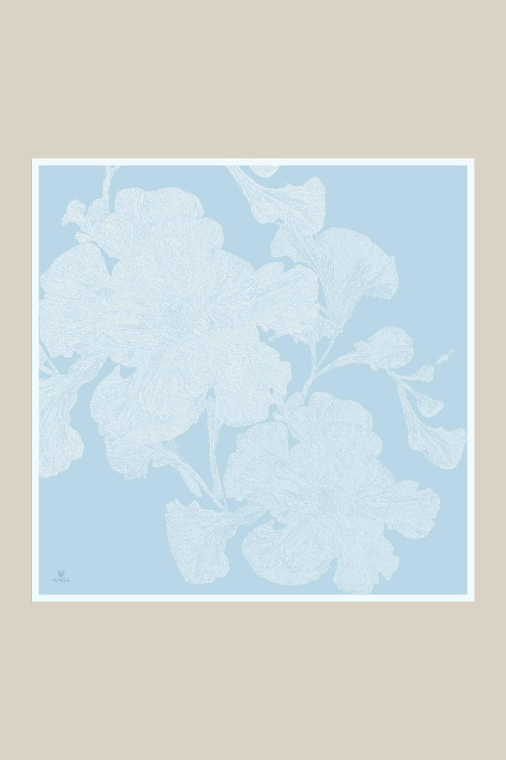FARAH MULBERRY İPEK EŞARP 90*90 CM - AÇIK MAVİ - Görsel 7
