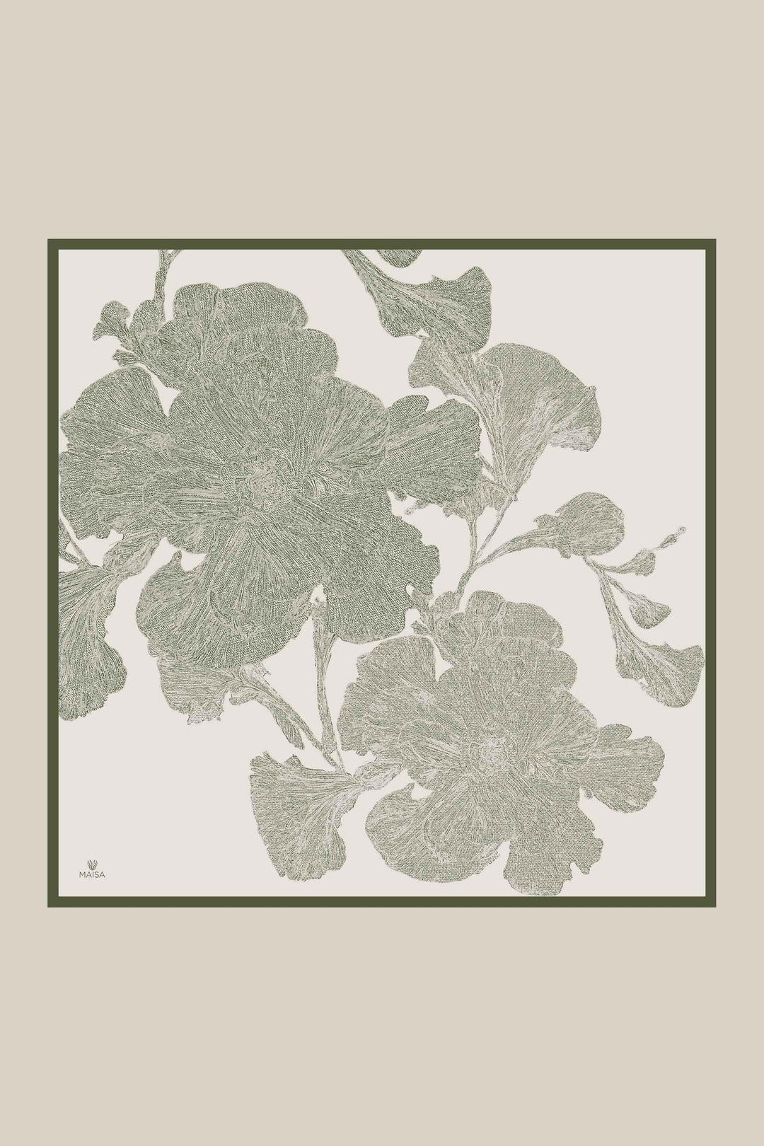 FARAH MULBERRY İPEK EŞARP 90*90 CM - AÇIK HAKİ - Görsel 8