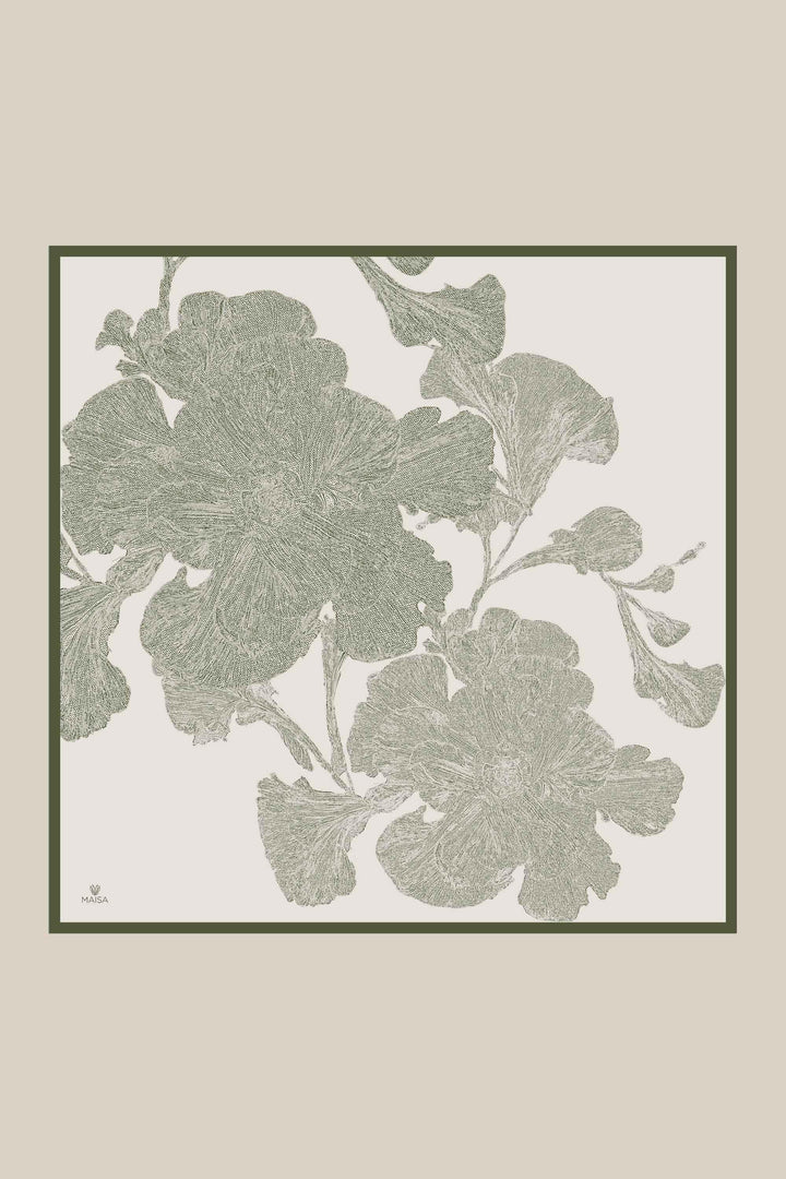 FARAH MULBERRY İPEK EŞARP 90*90 CM - AÇIK HAKİ - Görsel 8