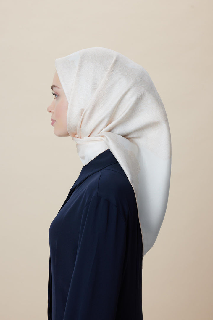 FARAH MULBERRY İPEK EŞARP 90*90 CM - AÇIK ŞEFTALİ - Görsel 9