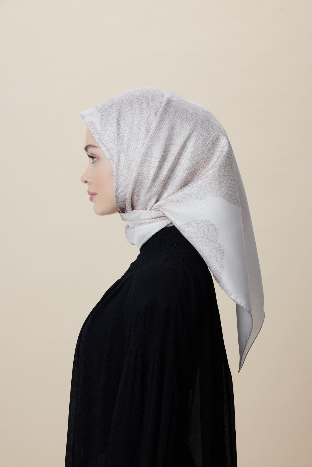 FARAH MULBERRY İPEK EŞARP 90*90 CM - AÇIK TAŞ - Görsel 5