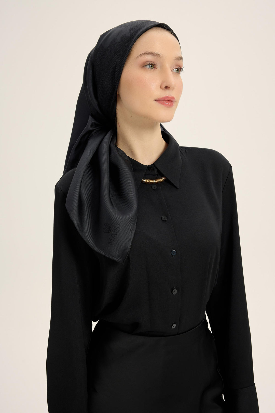 Maisa Farah Mulberry İpek Eşarp - Antrasit