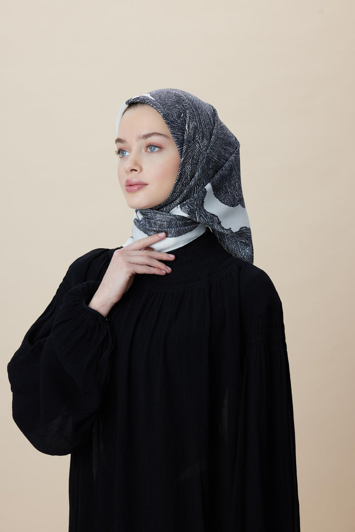 FARAH MULBERRY İPEK EŞARP 90*90 CM - DUMAN - Görsel 3