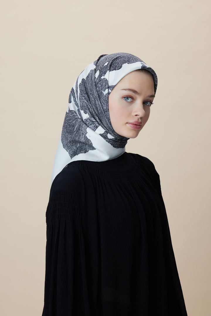 FARAH MULBERRY İPEK EŞARP 90*90 CM - DUMAN - Görsel 6