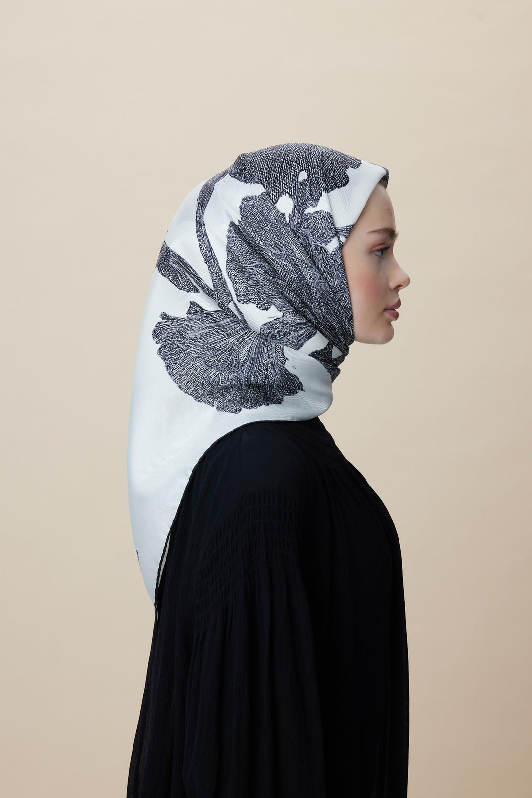 FARAH MULBERRY İPEK EŞARP 90*90 CM - DUMAN - Görsel 5
