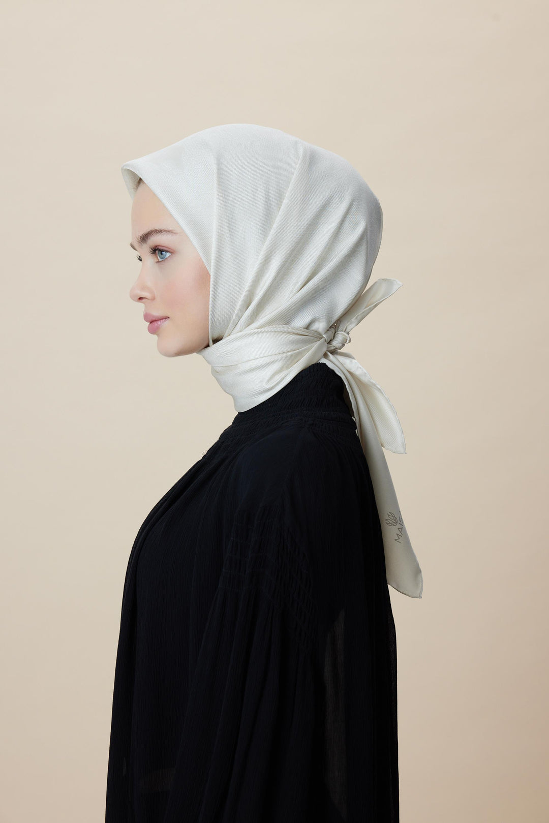 FARAH MULBERRY İPEK EŞARP 90*90 CM - FİLDİŞİ - Görsel 4