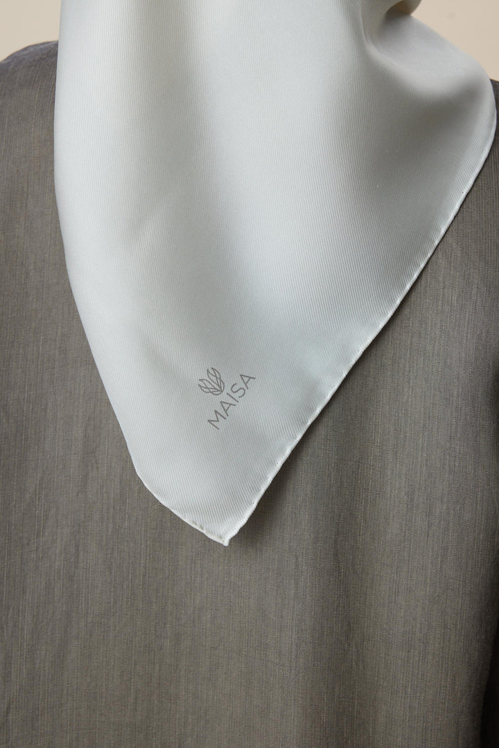 FARAH MULBERRY İPEK EŞARP 90*90 CM - FİLDİŞİ - Görsel 15