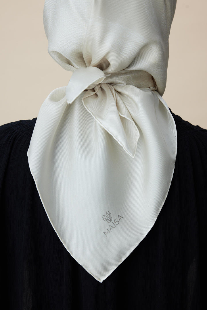 FARAH MULBERRY İPEK EŞARP 90*90 CM - FİLDİŞİ - Görsel 8
