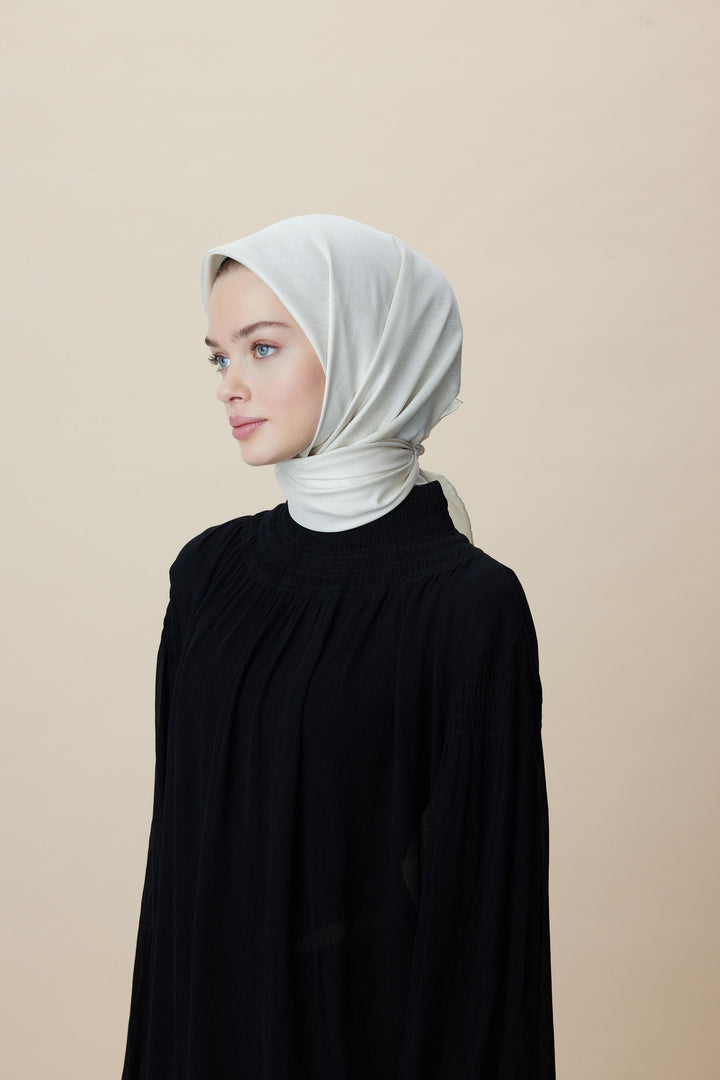 FARAH MULBERRY İPEK EŞARP 90*90 CM - FİLDİŞİ - Görsel 3