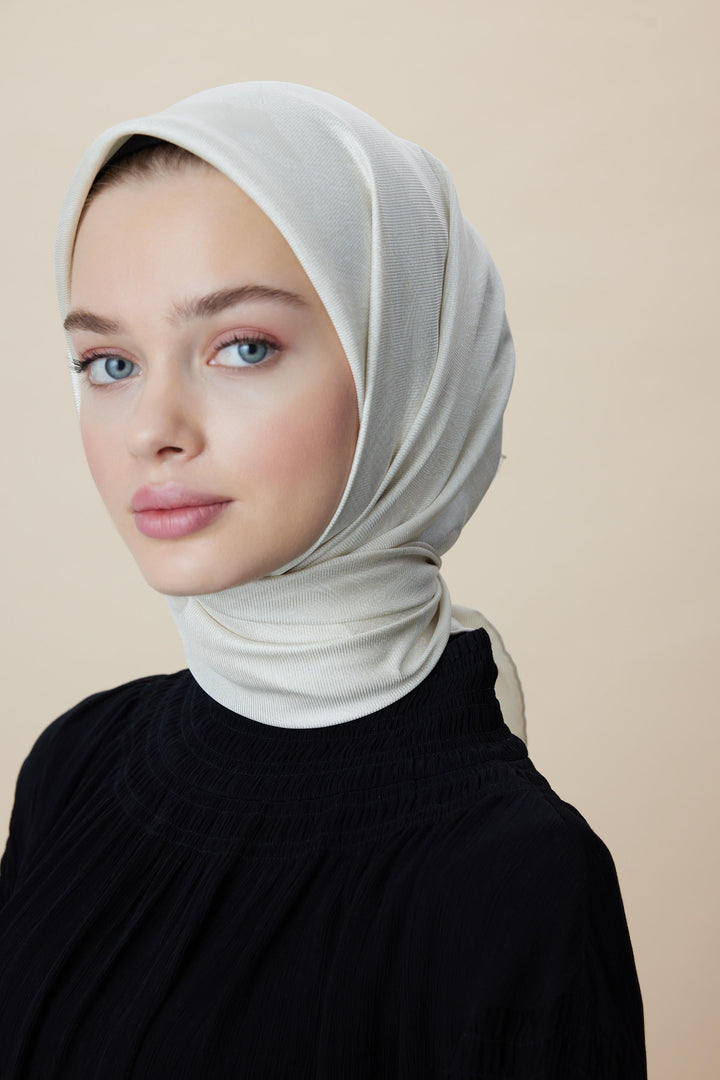 FARAH MULBERRY İPEK EŞARP 90*90 CM - FİLDİŞİ - Görsel 1