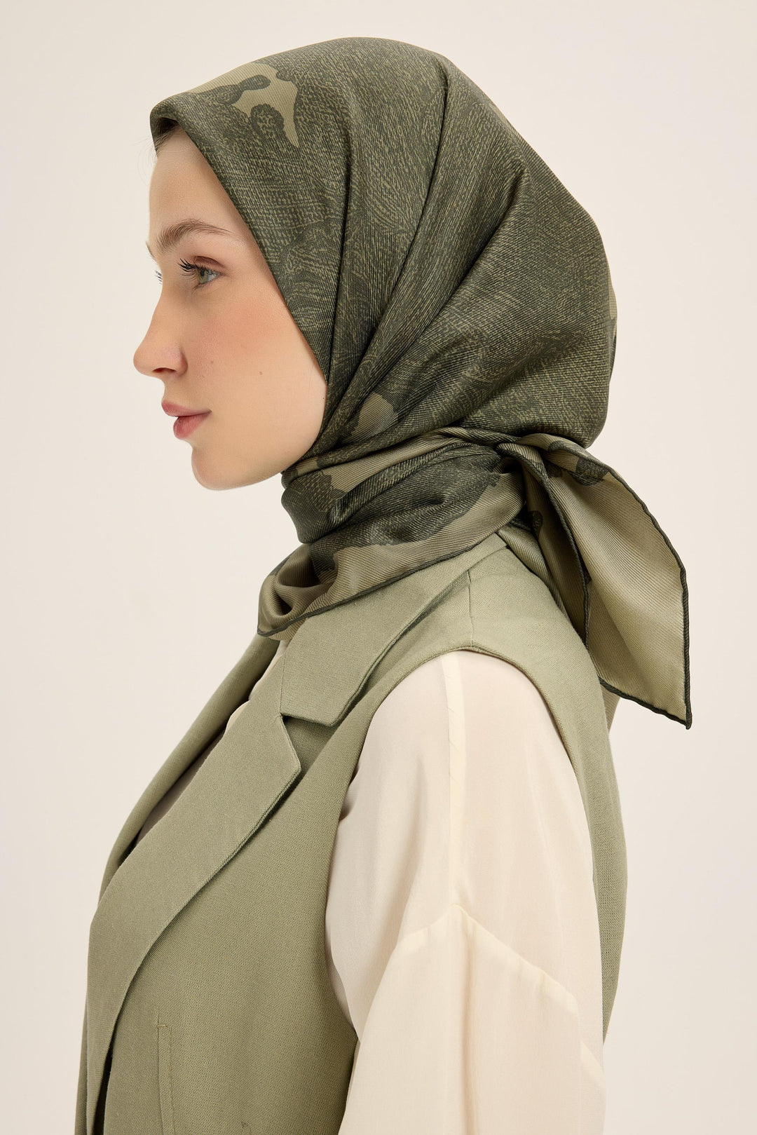 Maisa Farah Mulberry İpek Eşarp - Haki