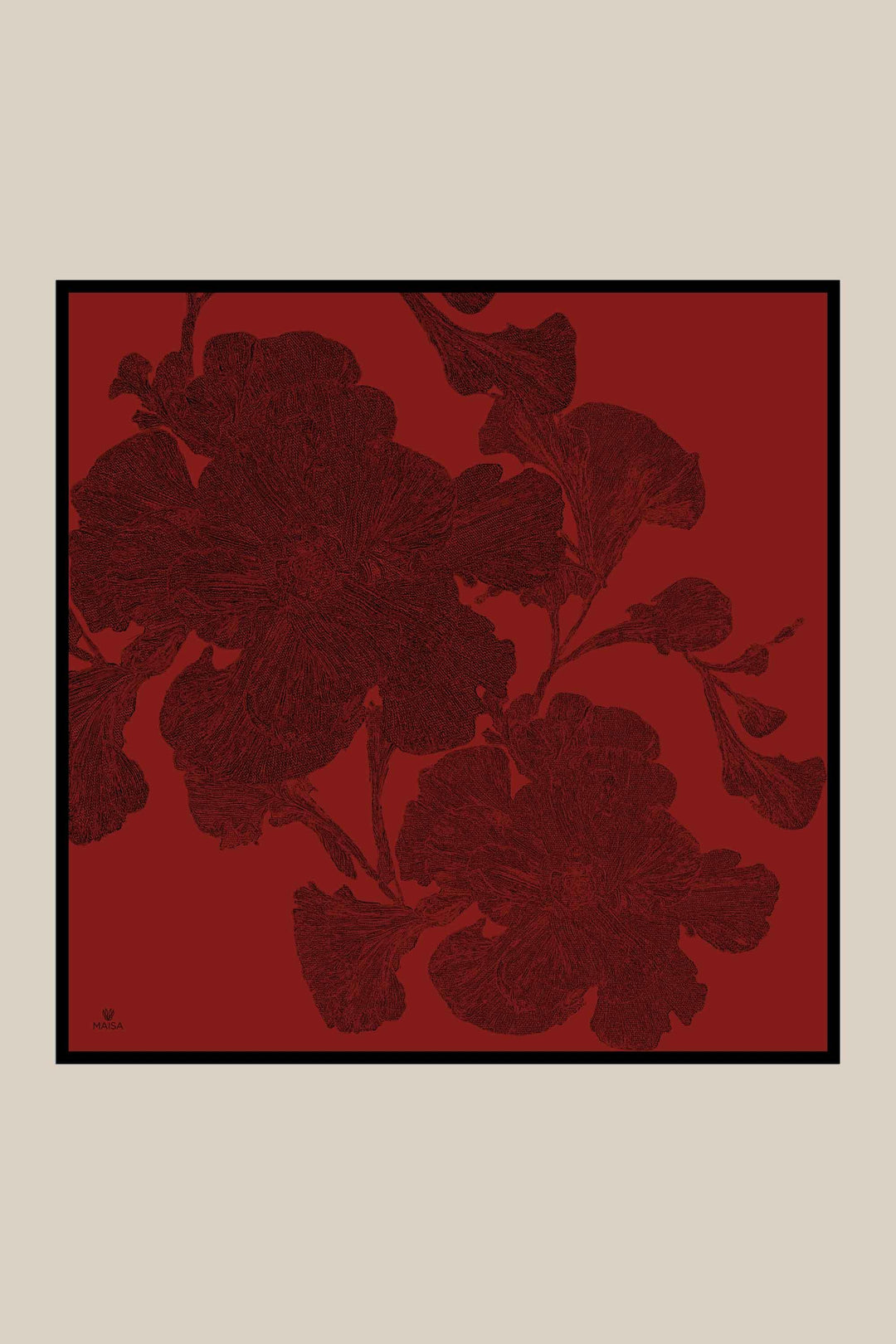 FARAH MULBERRY İPEK EŞARP 90*90 CM - KIRMIZI - Görsel 7