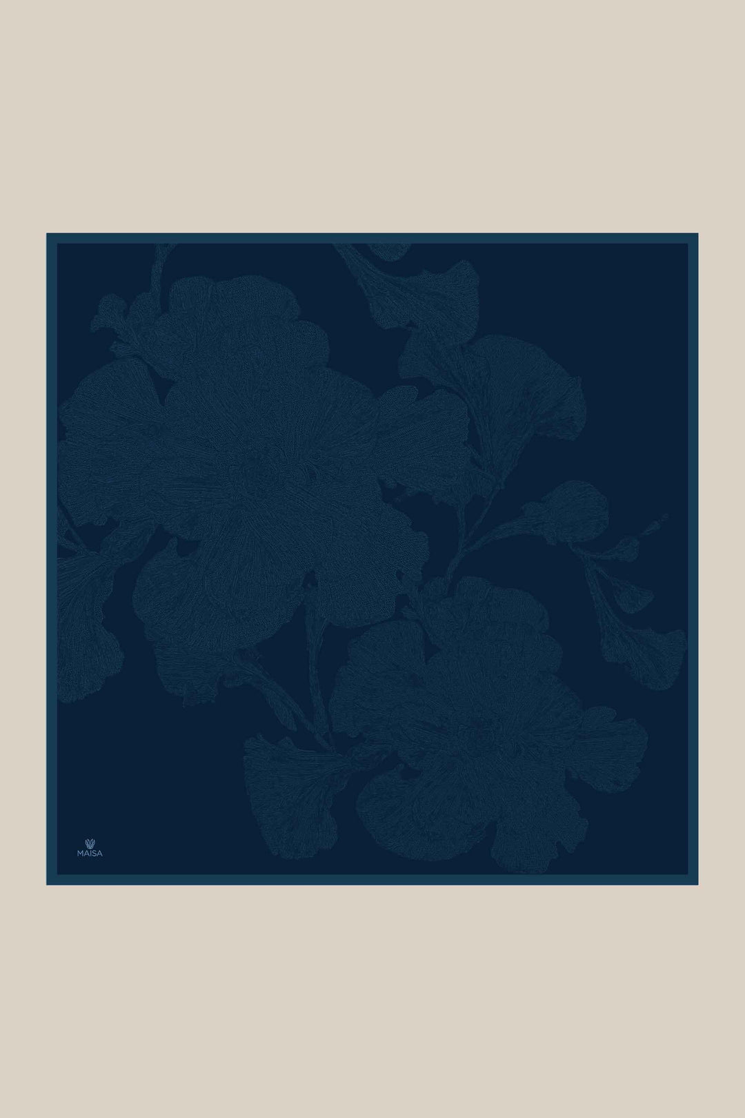 FARAH MULBERRY İPEK EŞARP 90*90 CM - KOYU MAVİ - Görsel 7