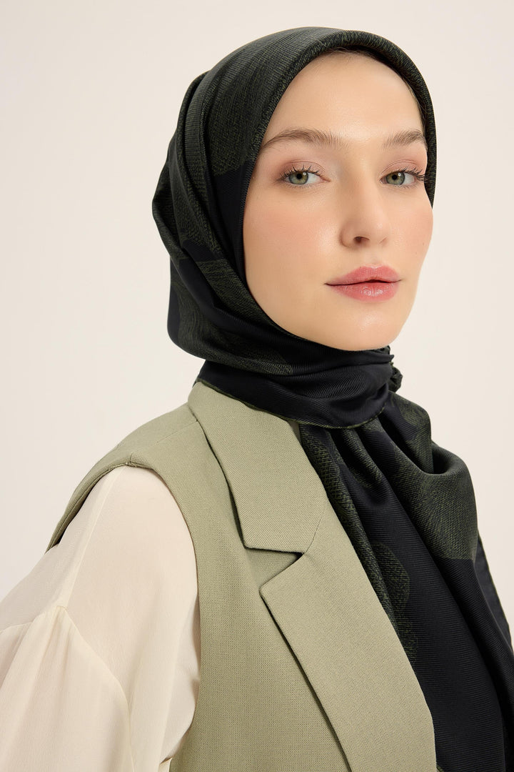 Maisa Farah Mulberry İpek Eşarp - Koyu Yeşil