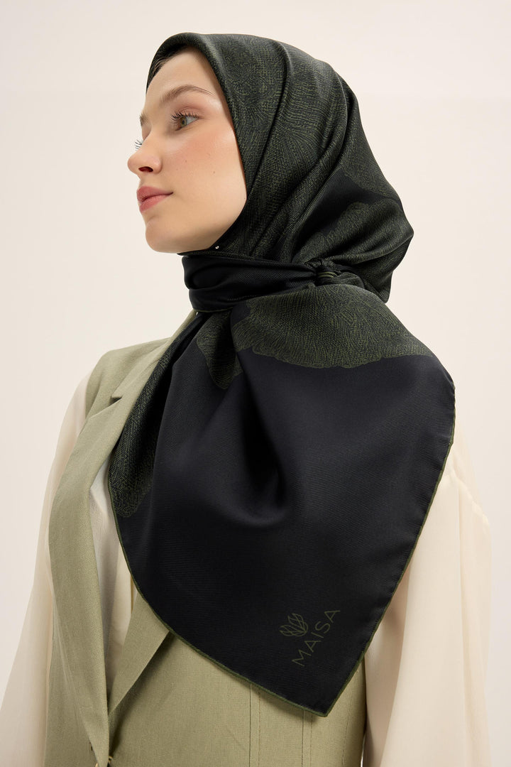 Maisa Farah Mulberry İpek Eşarp - Koyu Yeşil