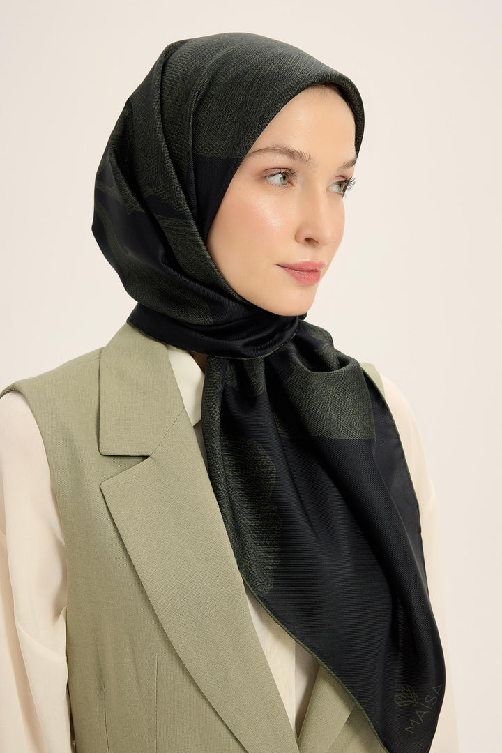 Maisa Farah Mulberry İpek Eşarp - Koyu Yeşil