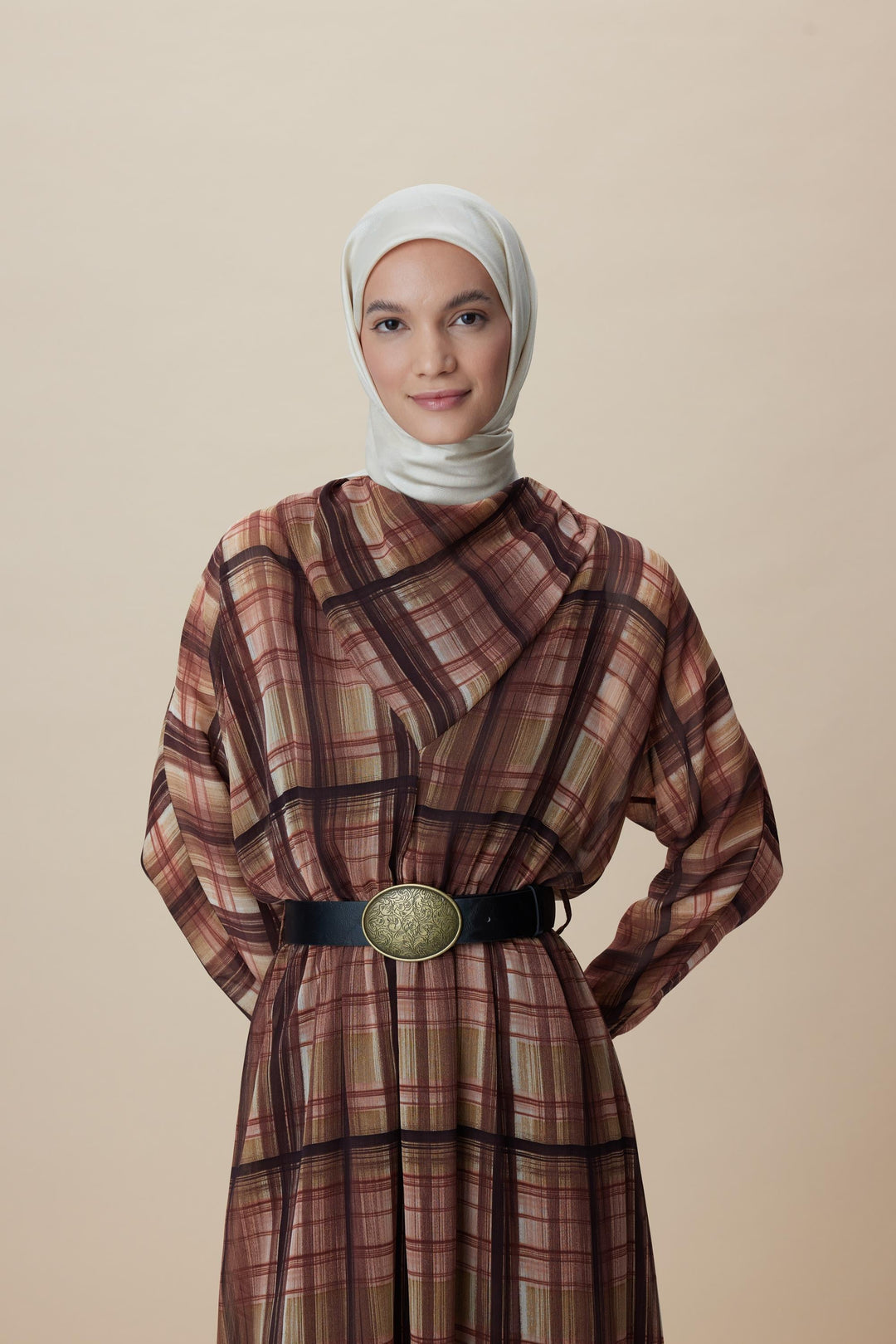 Maisa Farah Mulberry İpek Eşarp - Krem