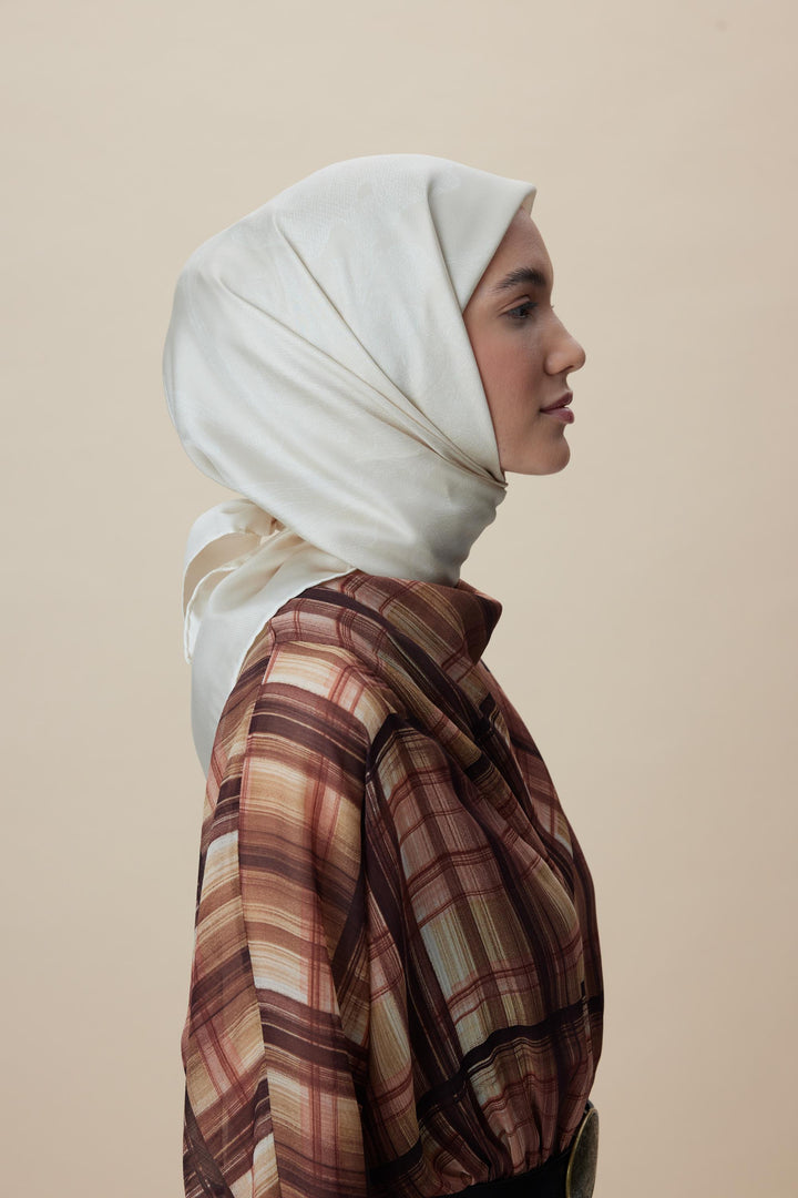 Maisa Farah Mulberry İpek Eşarp - Krem