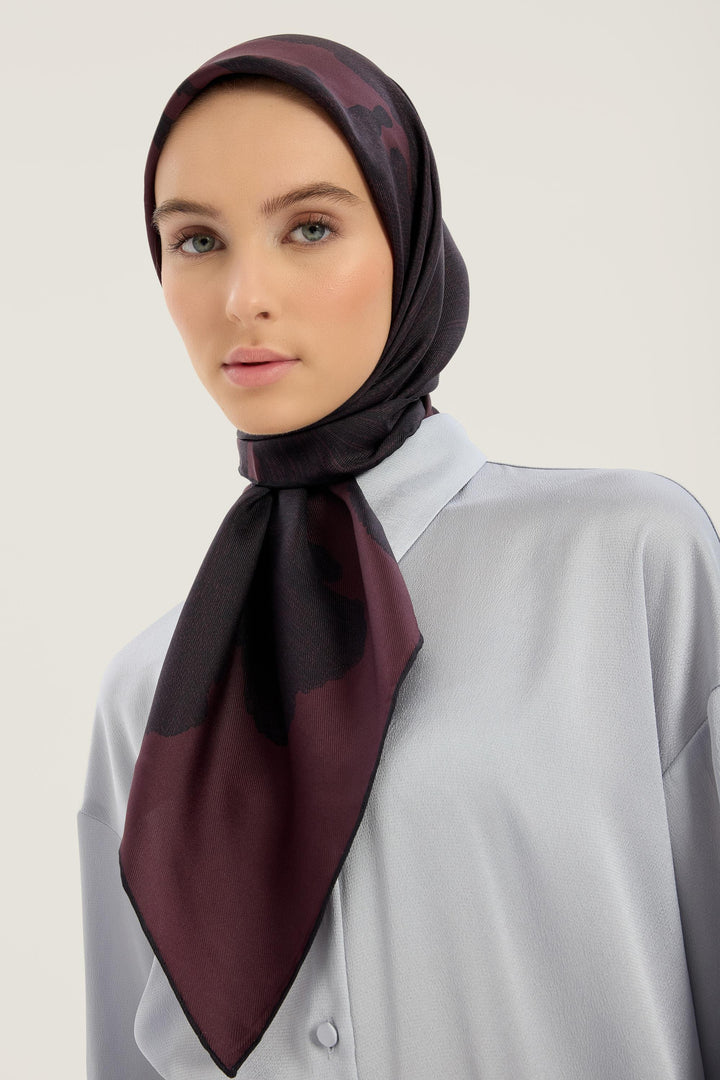 Maisa Farah Mulberry İpek Eşarp - Mürdüm