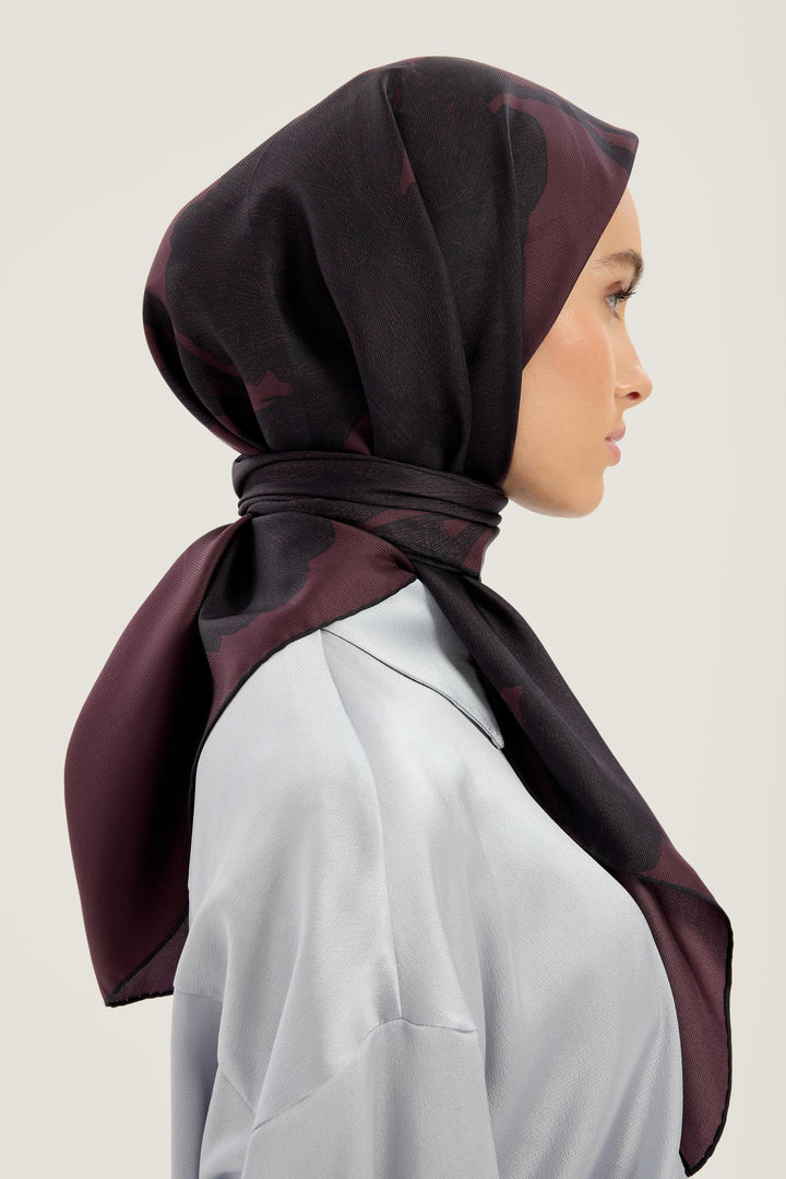 Maisa Farah Mulberry İpek Eşarp - Mürdüm
