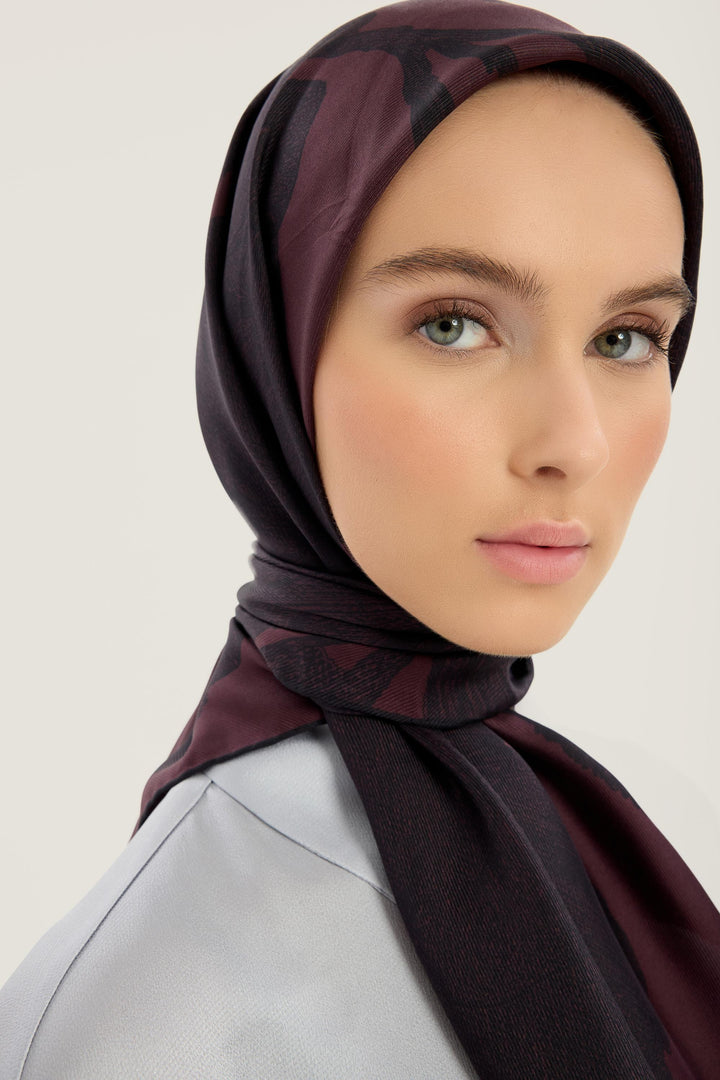 Maisa Farah Mulberry İpek Eşarp - Mürdüm