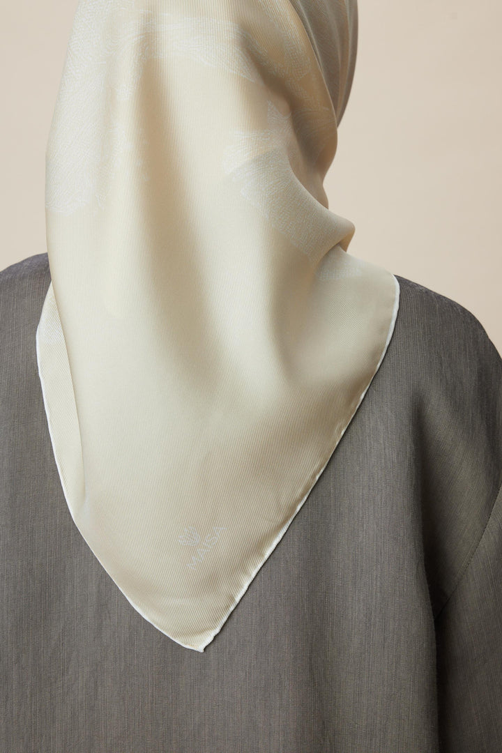 FARAH MULBERRY İPEK EŞARP 90*90 CM - SARI - Görsel 6