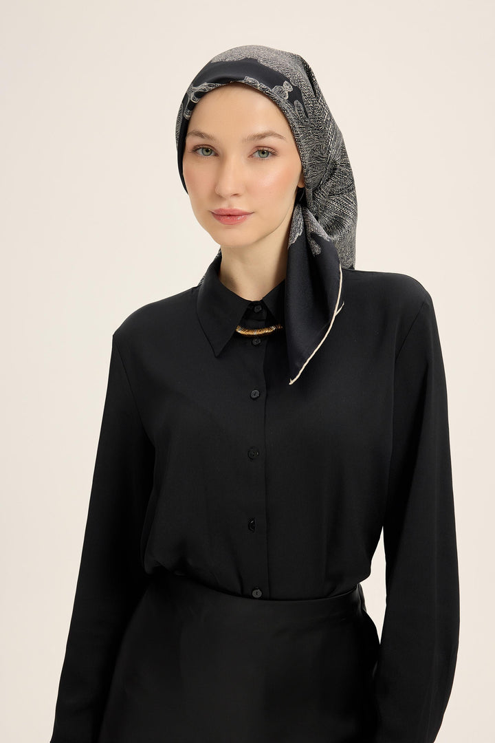 Maisa Farah Mulberry İpek Eşarp - Siyah