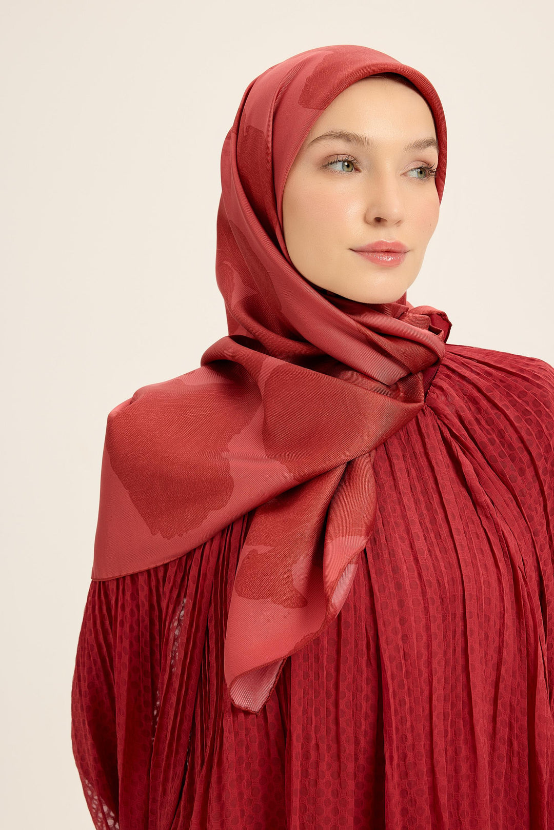 Maisa Farah Mulberry İpek Eşarp - Vişne