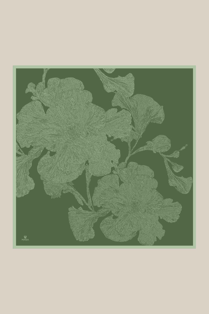 FARAH MULBERRY İPEK EŞARP 90*90 CM - YEŞİL - Görsel 9