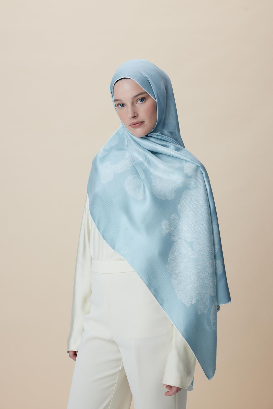 Maisa FARAH MULBERRY İPEK ŞAL 70*190 - AÇIK MAVİ