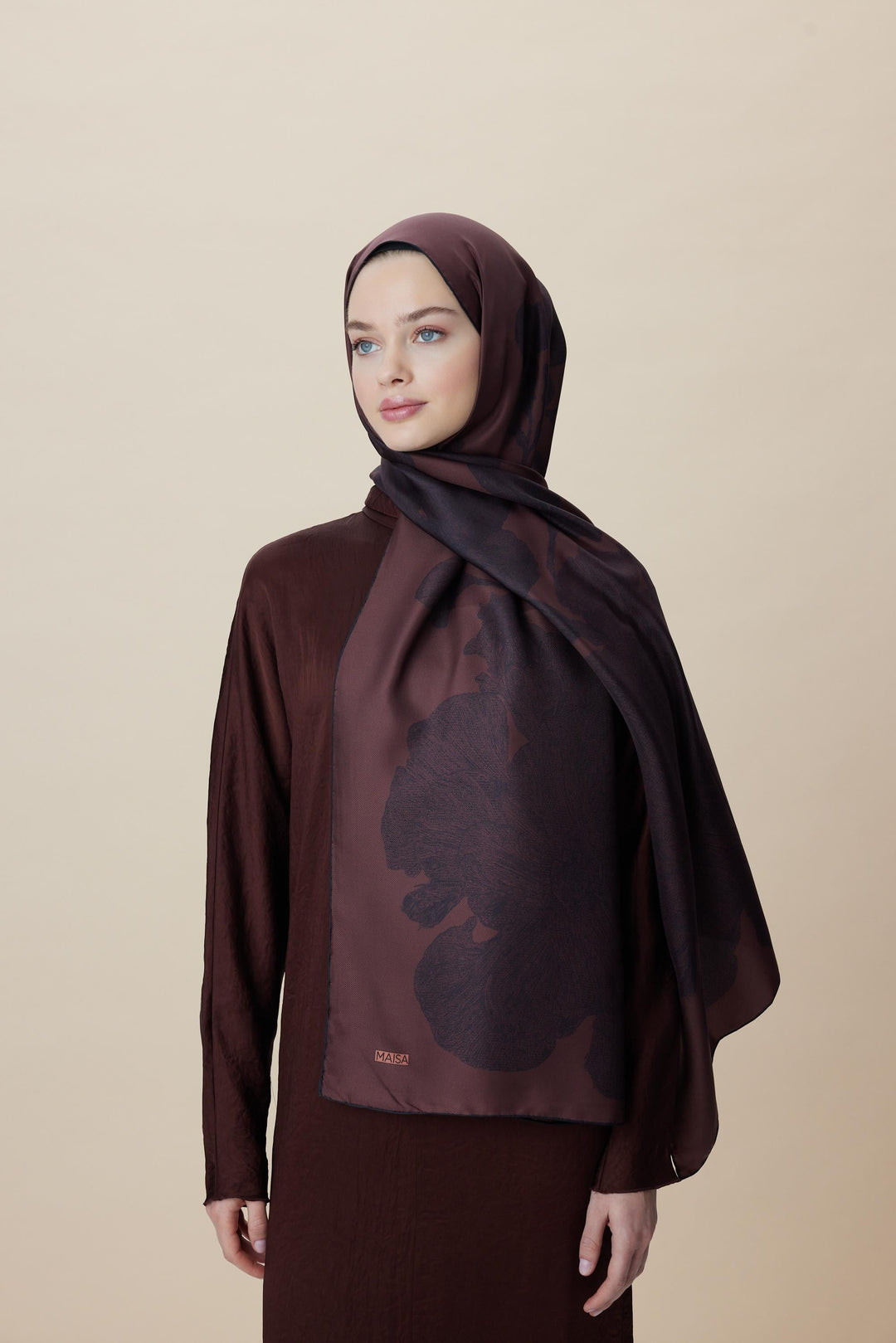 Maisa FARAH MULBERRY İPEK ŞAL 70*190 - BORDO