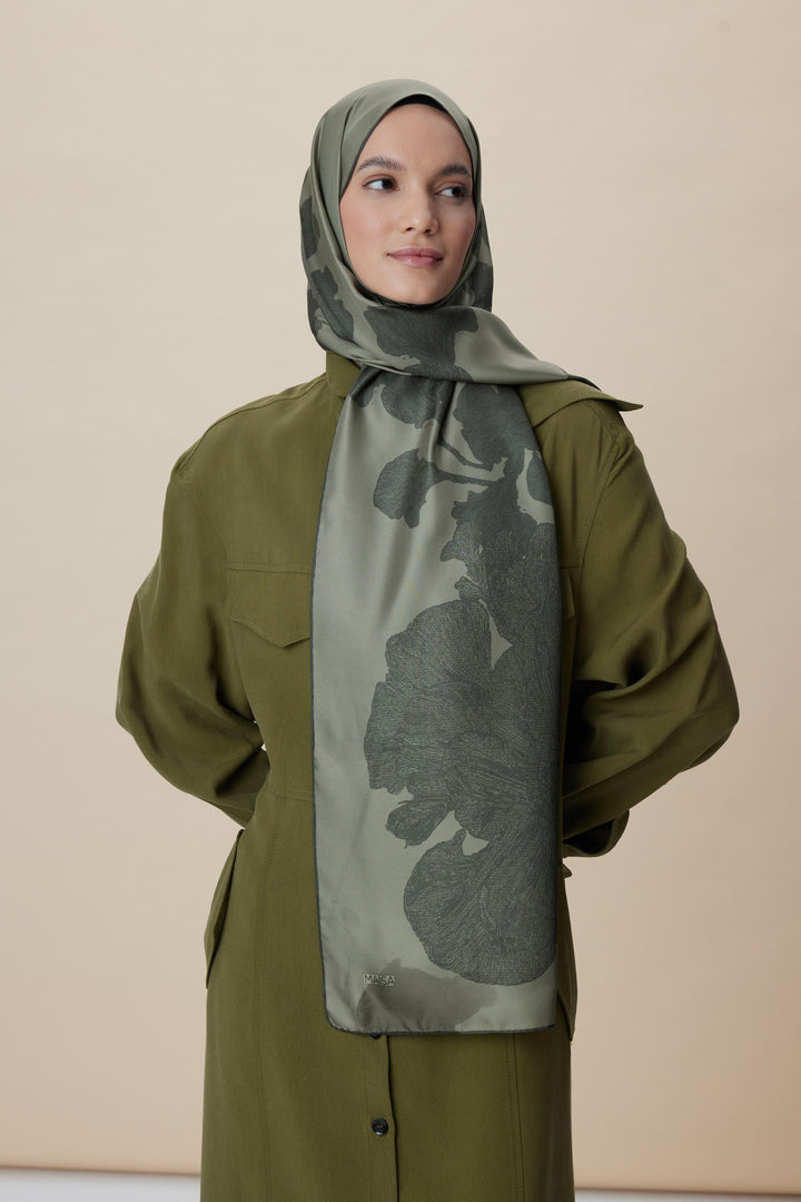 Maisa FARAH MULBERRY İPEK ŞAL 70*190 - HAKİ