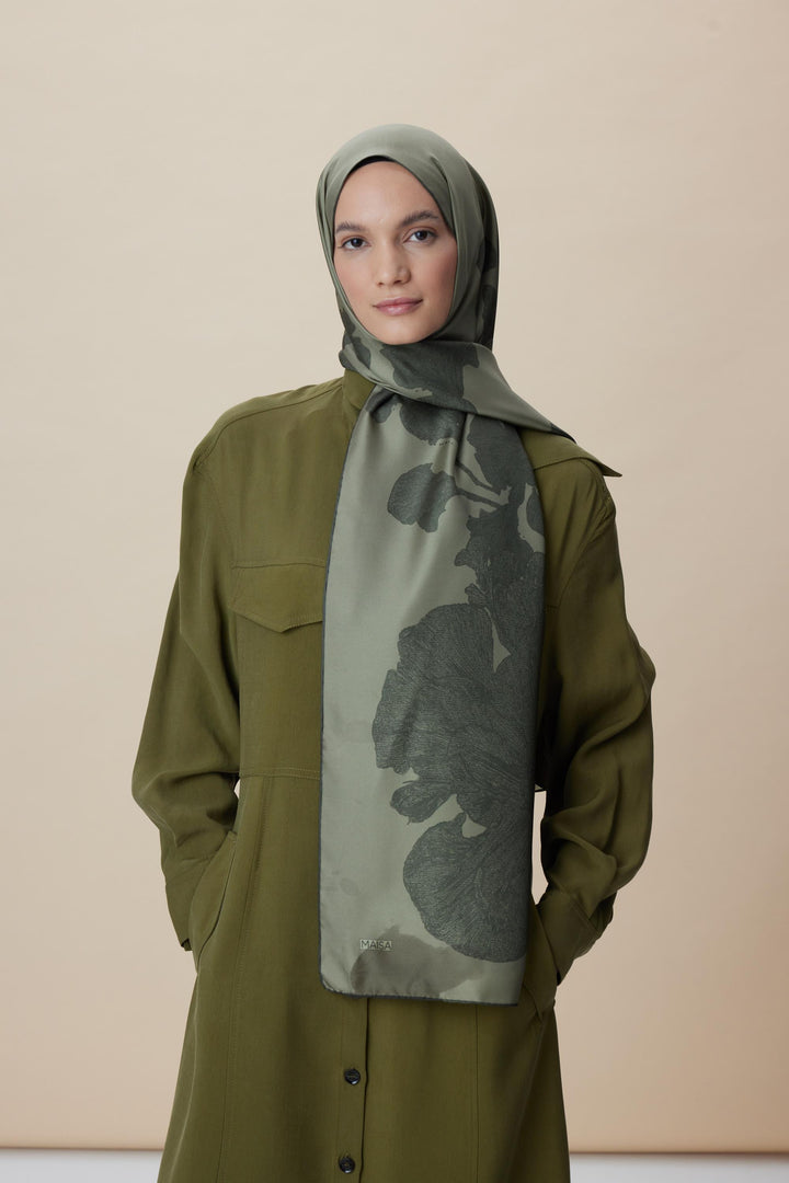 Maisa FARAH MULBERRY İPEK ŞAL 70*190 - HAKİ