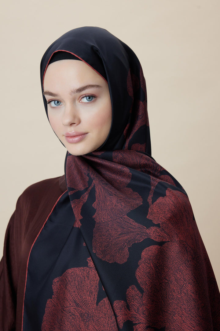 Maisa FARAH MULBERRY İPEK ŞAL 70*190 - KIRMIZI