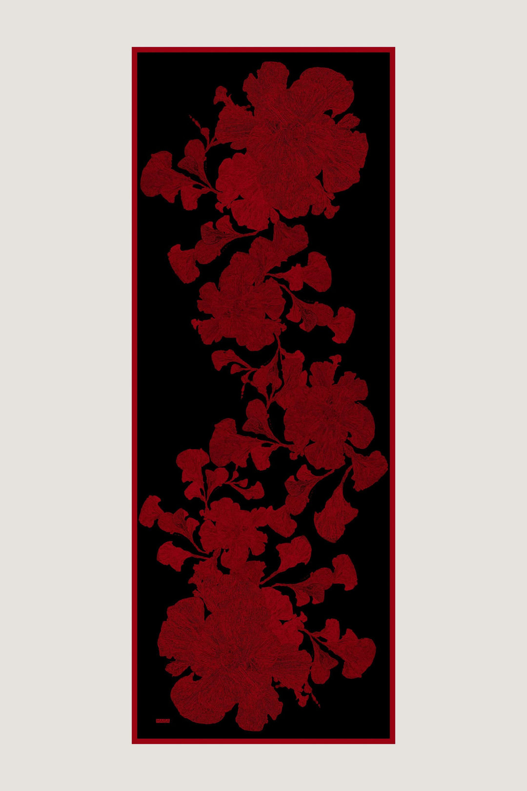 Maisa FARAH MULBERRY İPEK ŞAL 70*190 - KIRMIZI