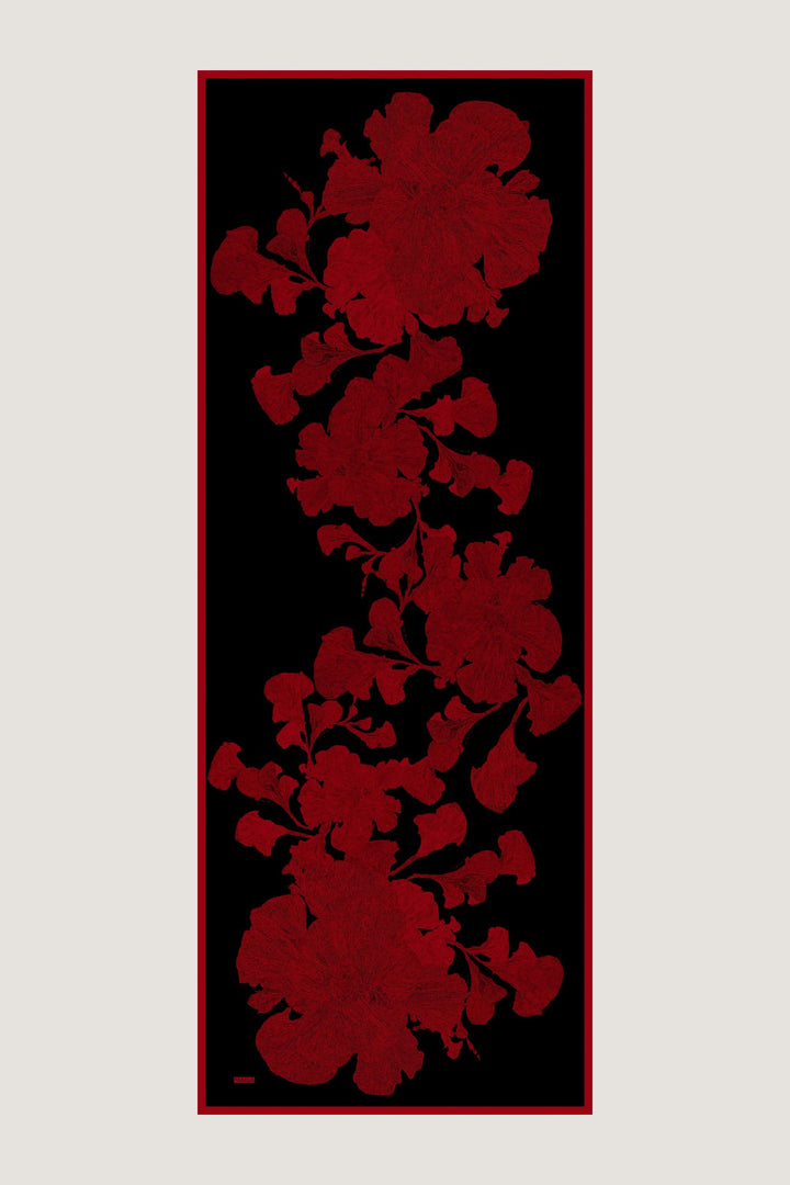 Maisa FARAH MULBERRY İPEK ŞAL 70*190 - KIRMIZI