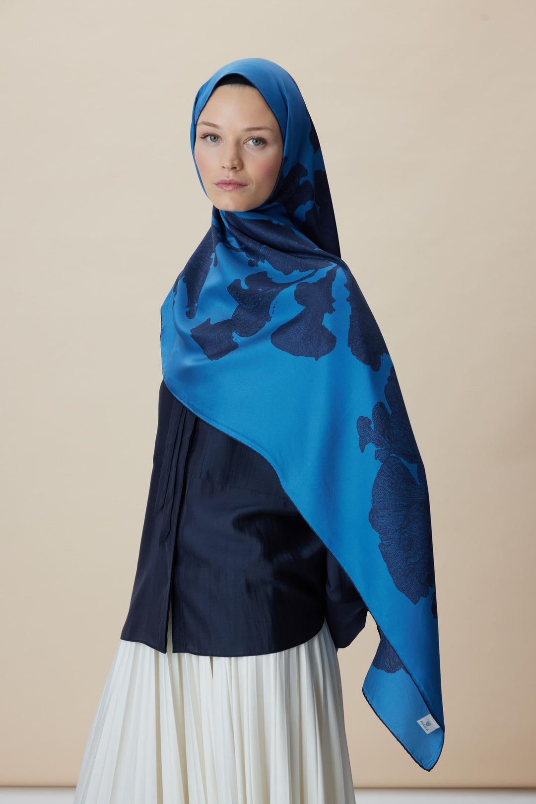 Maisa FARAH MULBERRY İPEK ŞAL 70*190 - MAVİ