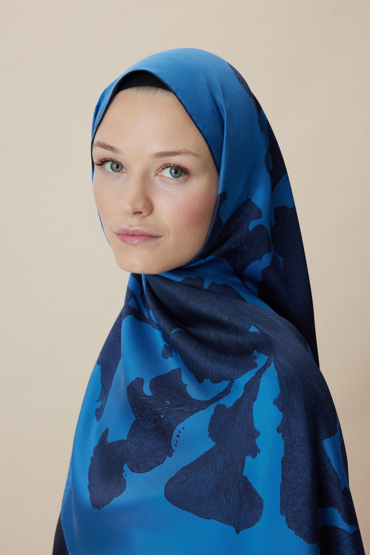 Maisa FARAH MULBERRY İPEK ŞAL 70*190 - MAVİ