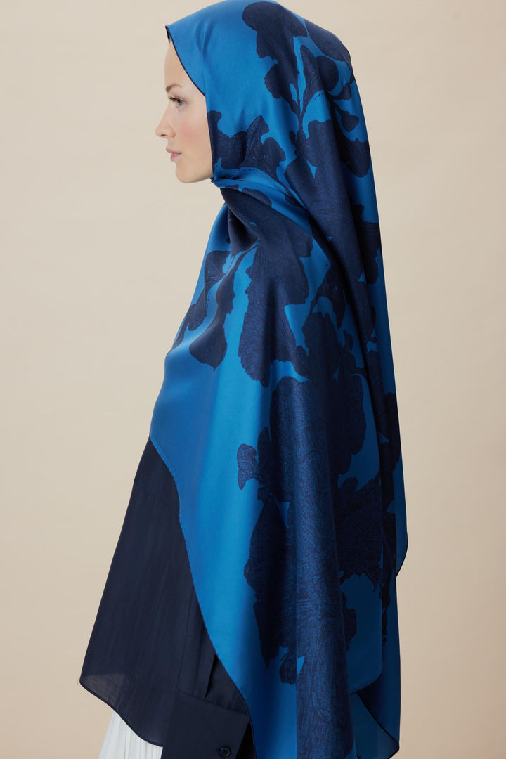 Maisa FARAH MULBERRY İPEK ŞAL 70*190 - MAVİ
