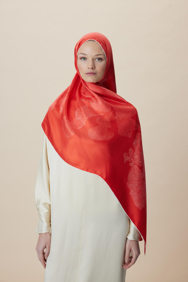 Maisa FARAH MULBERRY İPEK ŞAL 70*190 - MERCAN
