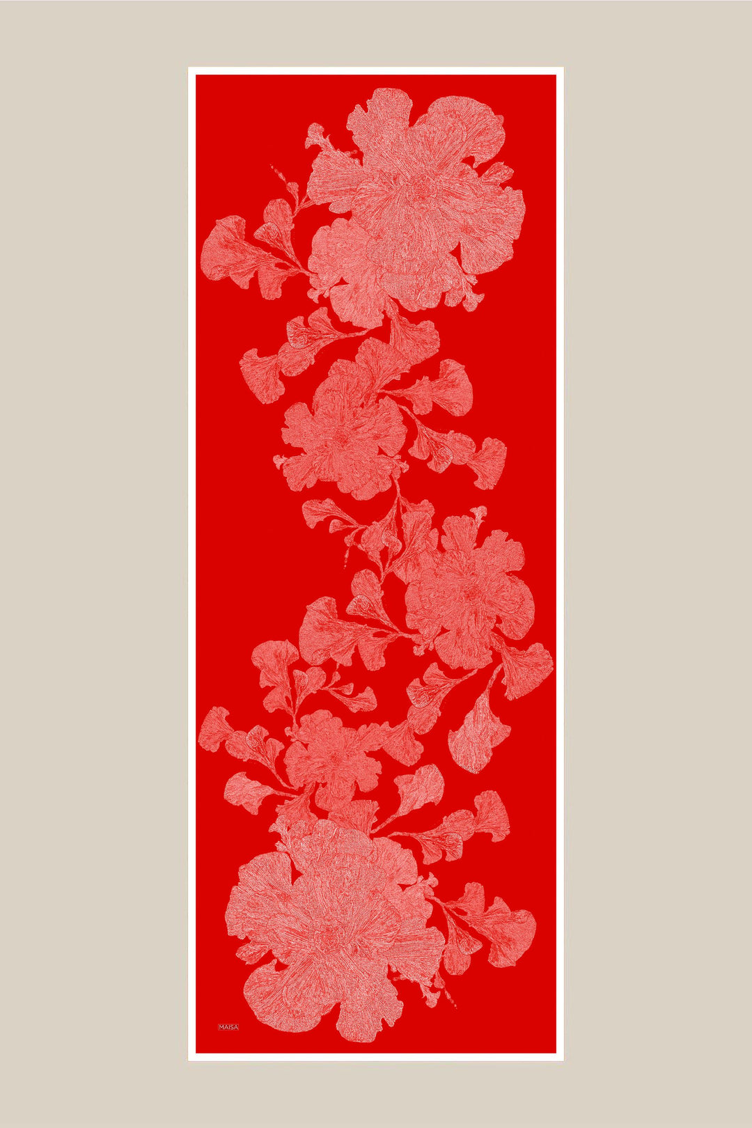 Maisa FARAH MULBERRY İPEK ŞAL 70*190 - MERCAN