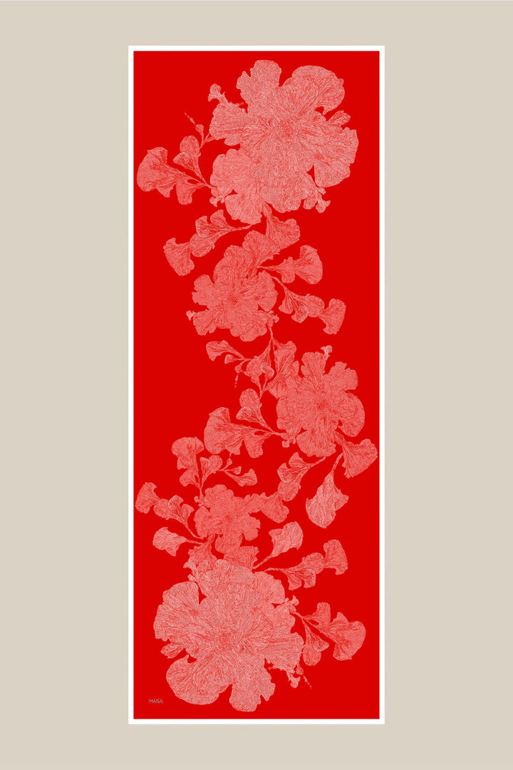 Maisa FARAH MULBERRY İPEK ŞAL 70*190 - MERCAN