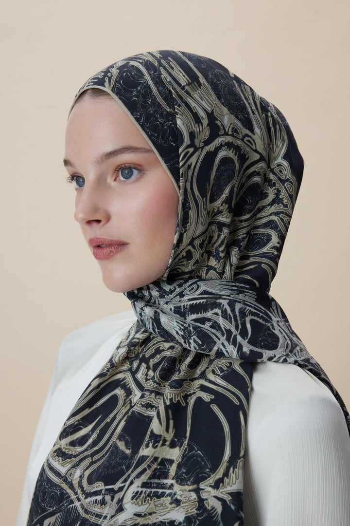 Maisa FASL PAMUK İPEK ŞAL 70*190 CM - ANTRASİT