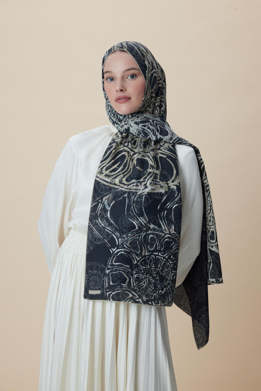 Maisa FASL PAMUK İPEK ŞAL 70*190 CM - ANTRASİT