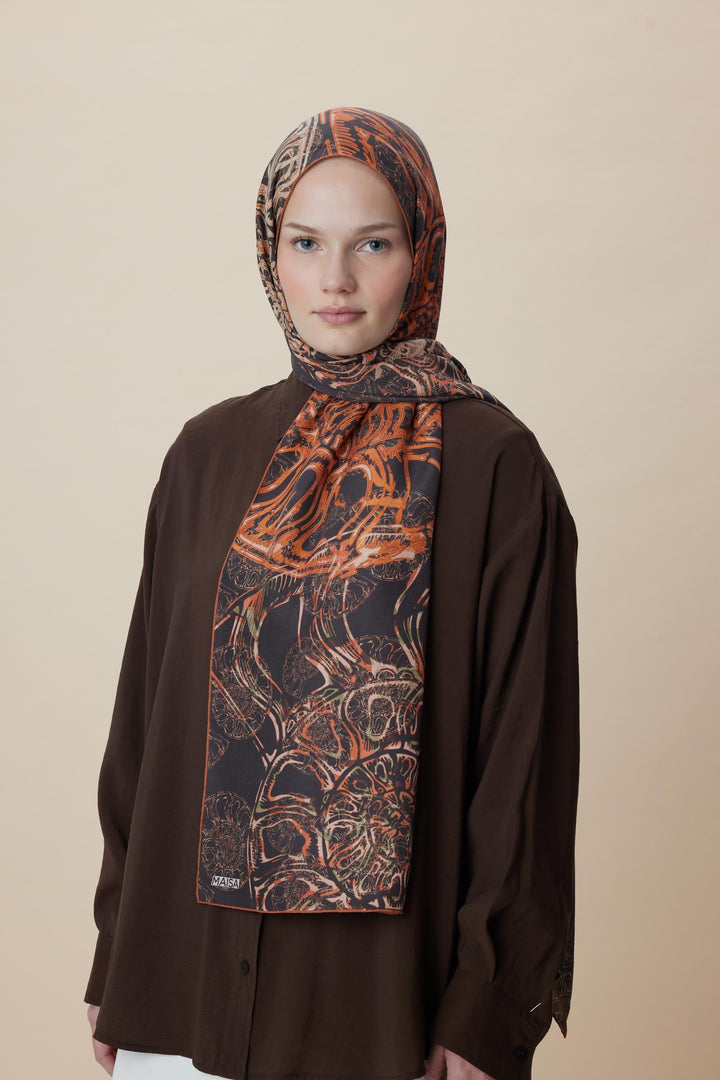 Maisa FASL PAMUK İPEK ŞAL 70*190 CM - BAKIR